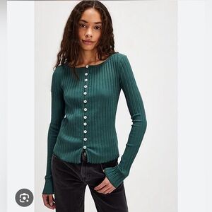 NWT Free People Tilly Long Sleeve Cardi Blouse